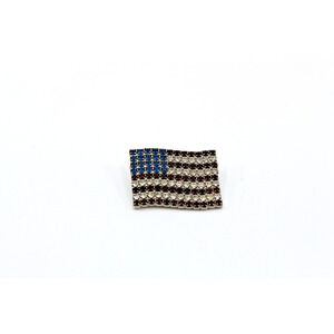 A3 Dorothy BAUER United States Flag Brooch Pin Rhinestones